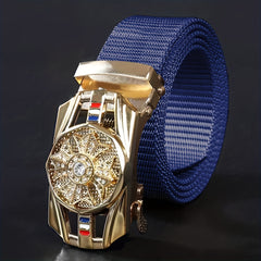 Men's Automatic Buckle Rotatable Nylon Canvas Casual Belt