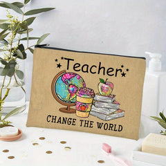 Teacher Change The World Cosmetic Bag