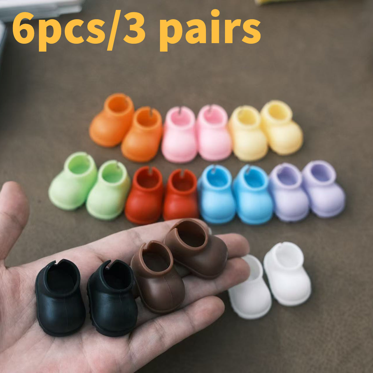 6 Pairs Mini Doll Shoes Anti Slip Styles Perfect Gift