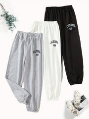 3pcs CALIFORNIA Letter Boys Active Sweatpants Breathable Jogger Sports Pants