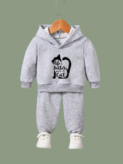 Cat Pattern Long Sleeve Hooded Sweatshirt Girls Comfy Hoodies