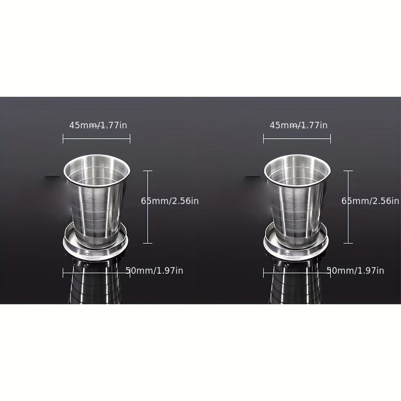 3pcs Mini Stainless Steel Wine Glasses for Outdoor Camping