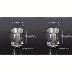 3pcs Mini Stainless Steel Wine Glasses for Outdoor Camping