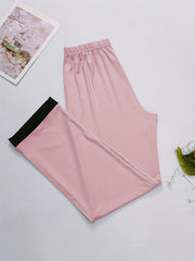 Colorblock Trim Sleep Bottoms Casual & Cozy Home Sleep Pants
