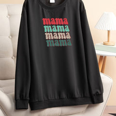 Women's Plus Size Colorful Letter Print Lounge Top