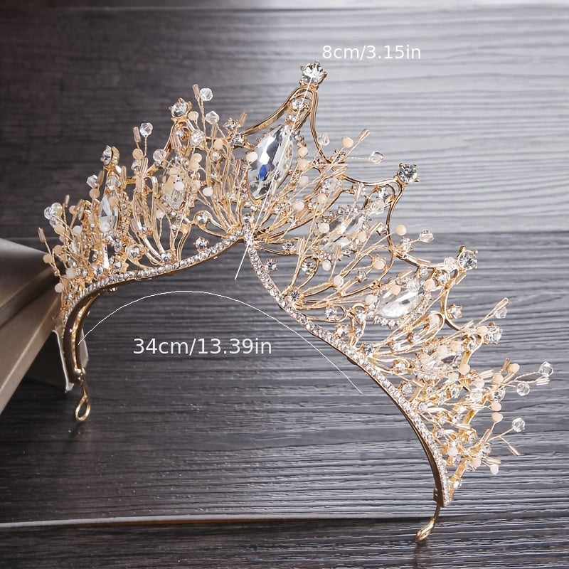 Zircon Crown Necklace Earrings Set Bridal Wedding Party Favor Decorations