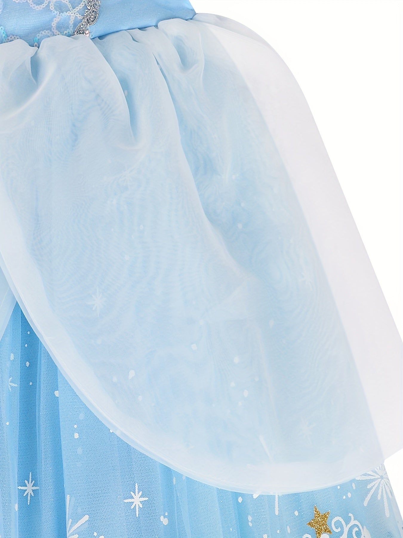 Kid Girls Princess Dresses Fancy Costumes Tulle Sequins Puff Sleeves Dress