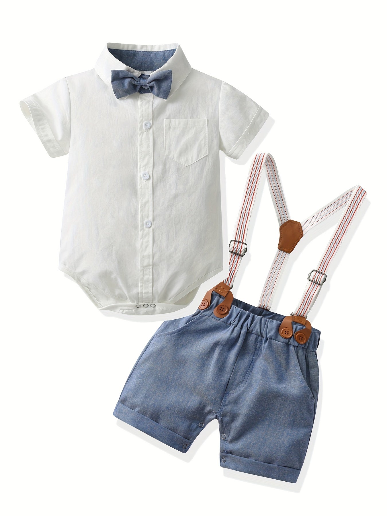 Baby Boy Gentleman Style Romper & Shorts Suit