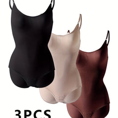 Solid Shaping Bodysuit Tummy Control Butt Lifting Slip Body Shaper Women