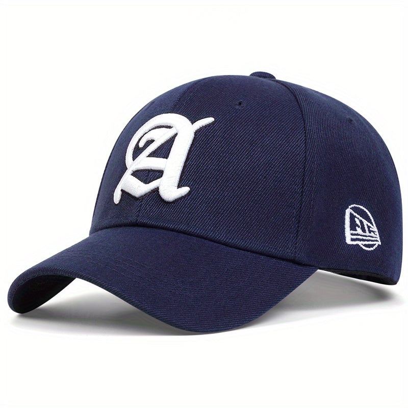 Unisex Breathable Baseball Cap With Letter A Embroidery