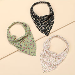 Pastoral Floral Headband Triangle Scarf Elastic Turban Bandana Women Head Wrap