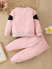 Baby Girl Sports Suit LITTLE GIRL Print Top & Pants