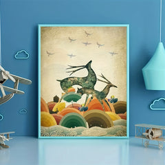 5D DIY Full Round Reindeer Diamond Painting