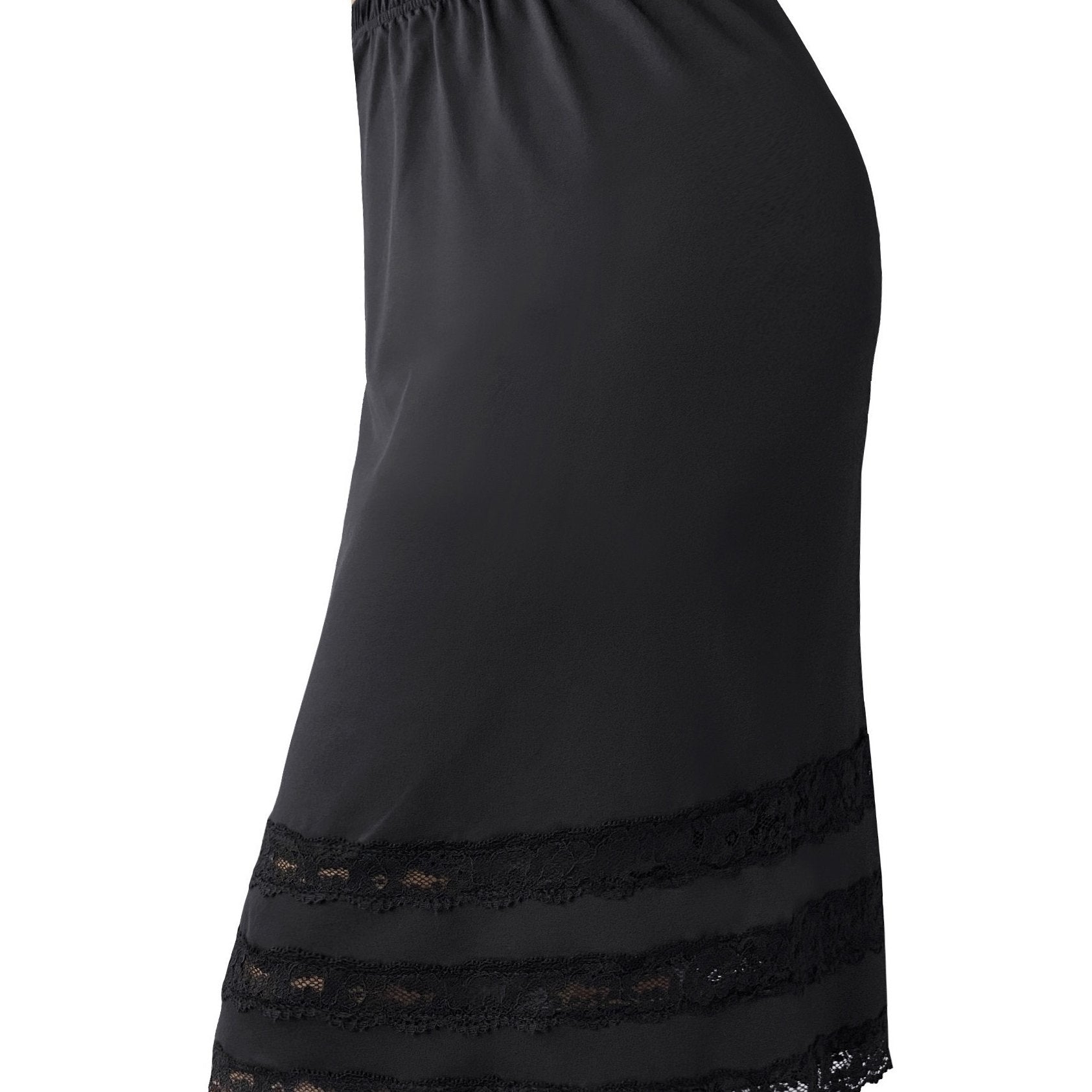 Lace Solid Skirt Mid Rise Stretch Petticoat