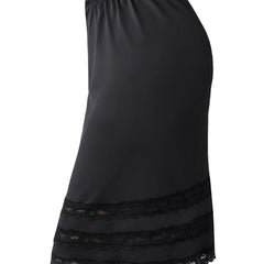 Lace Solid Skirt Mid Rise Stretch Petticoat