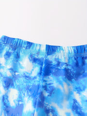 2pcs Girls Tie Dye Yoga Pants, Casual Slim Fit Legging Pants For Yoga Training