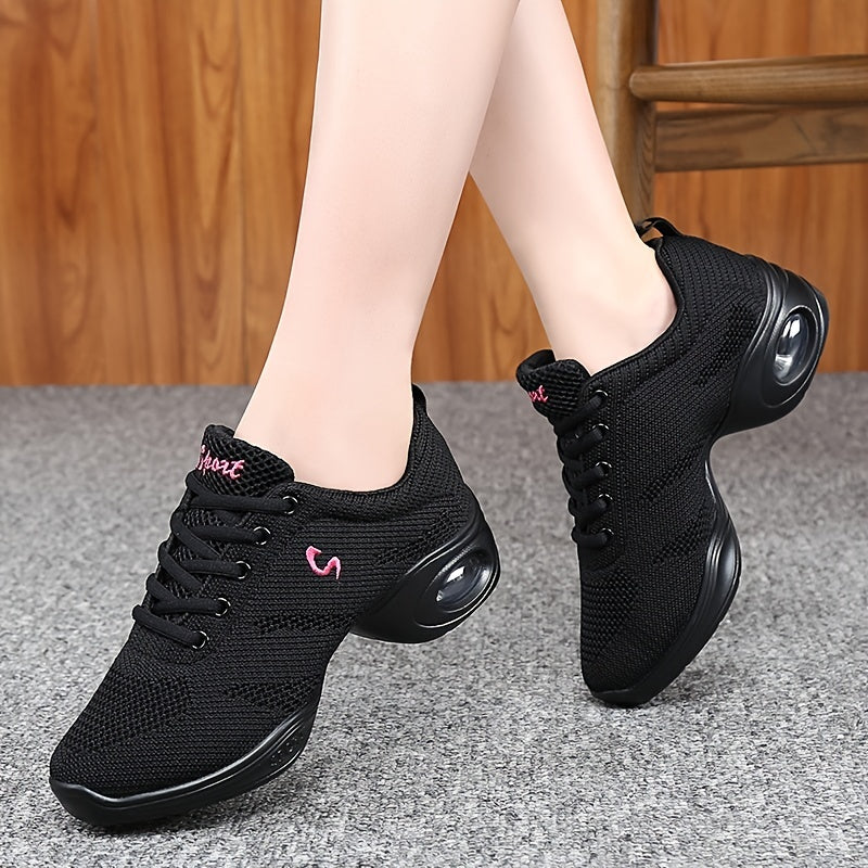Arch Support Non Slip Dance Shoes Mesh Breathable Comfortable Flying Woven Shoes