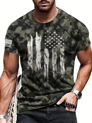 Camouflage Pattern T shirt Casual Street Style Stretch Tee Shirt