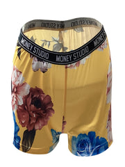 Floral Print Two-piece Set Sleeveless Crop Top & Shorts