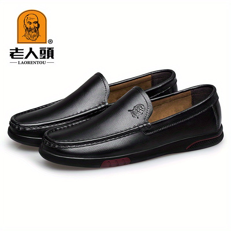 LAORENTOU Men's Leather Loafer Shoes Lightweight Wear resistant Driving Shoes