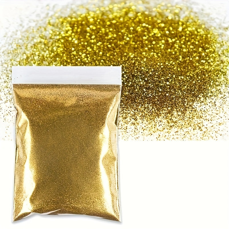 50g Golden Glitter Powder Pearlescent DIY Leather Pieces Crystal Colorful