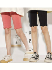 5pcs Girls' Modal Dance Shorts Fringe Stretch Sports Bottoming Shorts