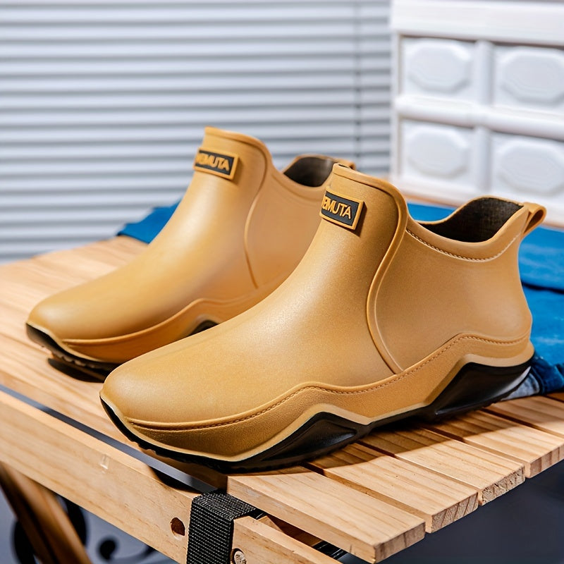 Women's Letter Graphic Rain Boots Round Toe Ankle Boots