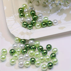 170pcs Green Mixed Pearl Throwing Beads