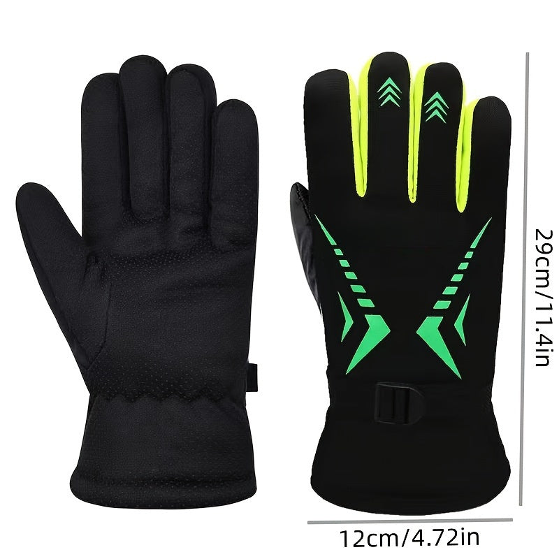 Men's Winter Warm Plush Gloves - Windproof & Coldproof