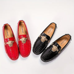 Men's Metallic Decor Moc Toe Loafers