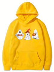 Ghost Pattern Hoodie for Girls Halloween Party Sweatshirt Top