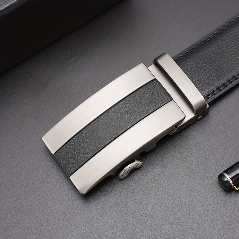 Calfskin Leather Auto Buckle Belts Business Pants Belt Men