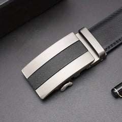 Calfskin Leather Auto Buckle Belts Business Pants Belt Men