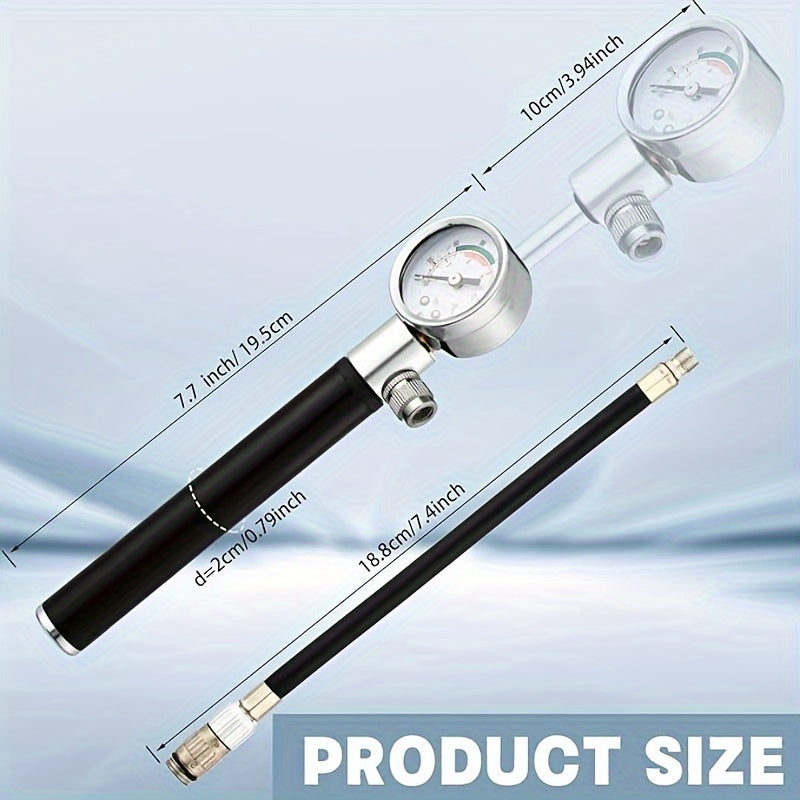 Ball Pump with Pressure Gauge & Needles for Sports Balls