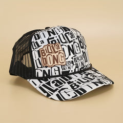 Hip Hop Graffiti Couple Trucker Hat Y2K Letter Printed Baseball Cap