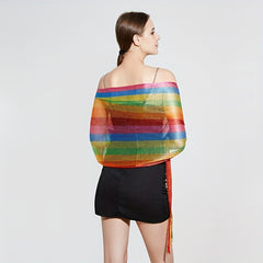 Rainbow Tassel Shawl Bikini Cover Up Sunproof Cape