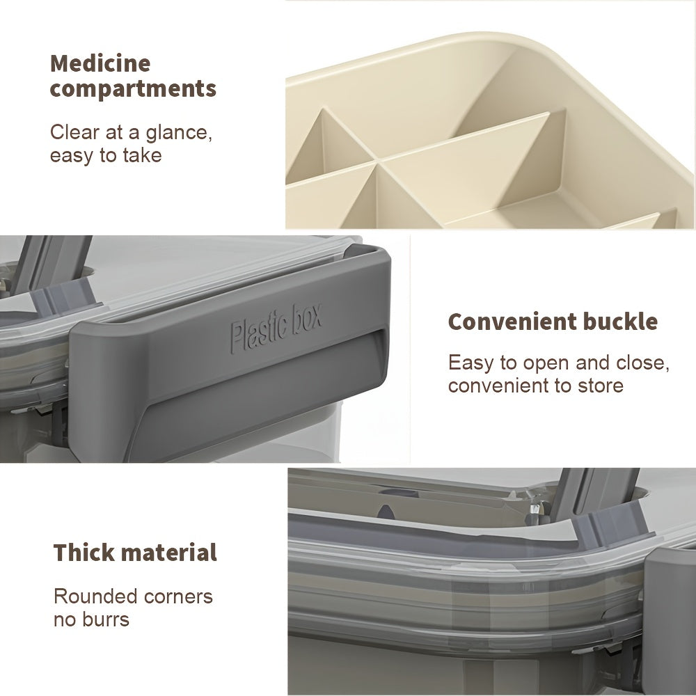 Lockable Medicine Storage Box Clear Portable First Aid Organizer