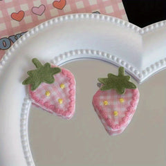 2pcs Girls Pink Strawberry Hairpins Sweet Hair Accessories