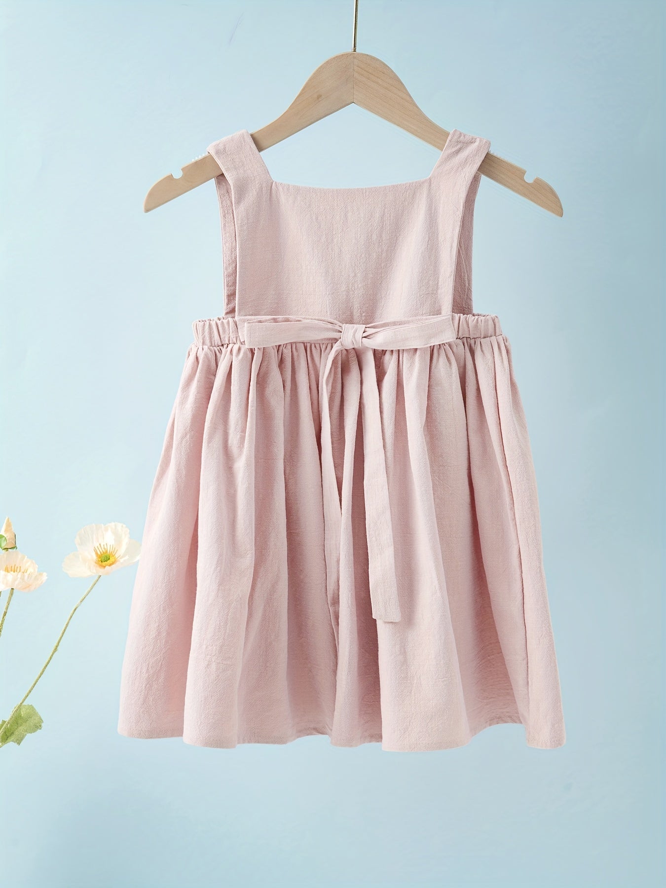 Baby Girls Button Pleated Cami Casual Dress