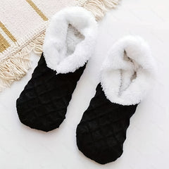 Winter Plush Home Slippers Women Warm Comfortable Cotton Knitted Slipper