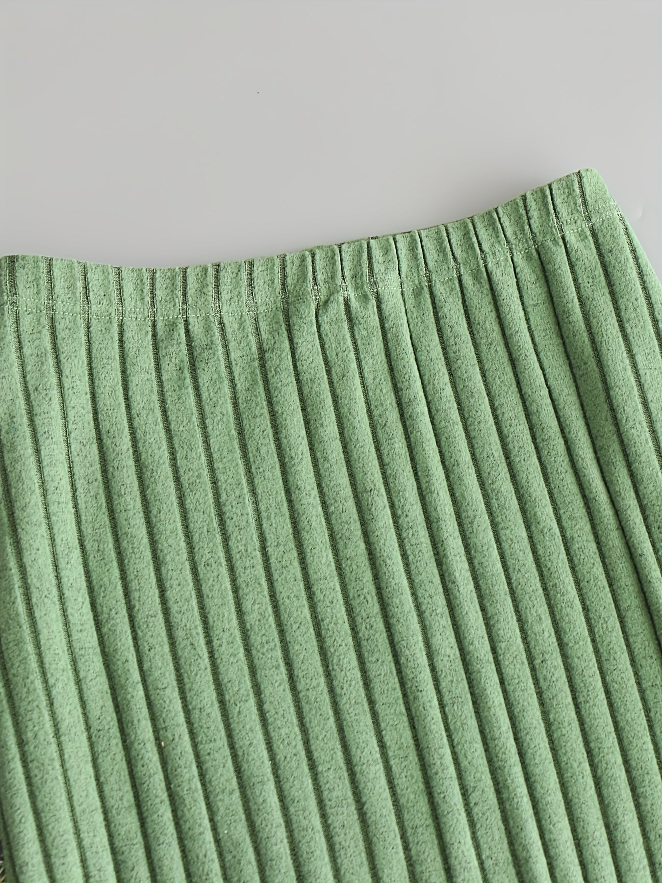 Women's Plus Solid Ribbed Elastic High Rise Slight Stretch Maxi Midi Skirt