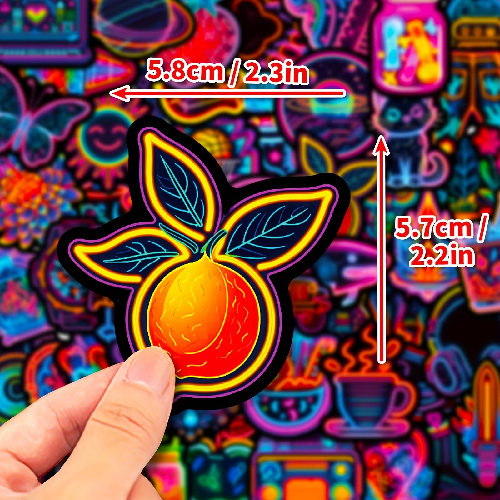 50pcs Neon Light Graffiti Stickers Creative Style Stickers For Adults