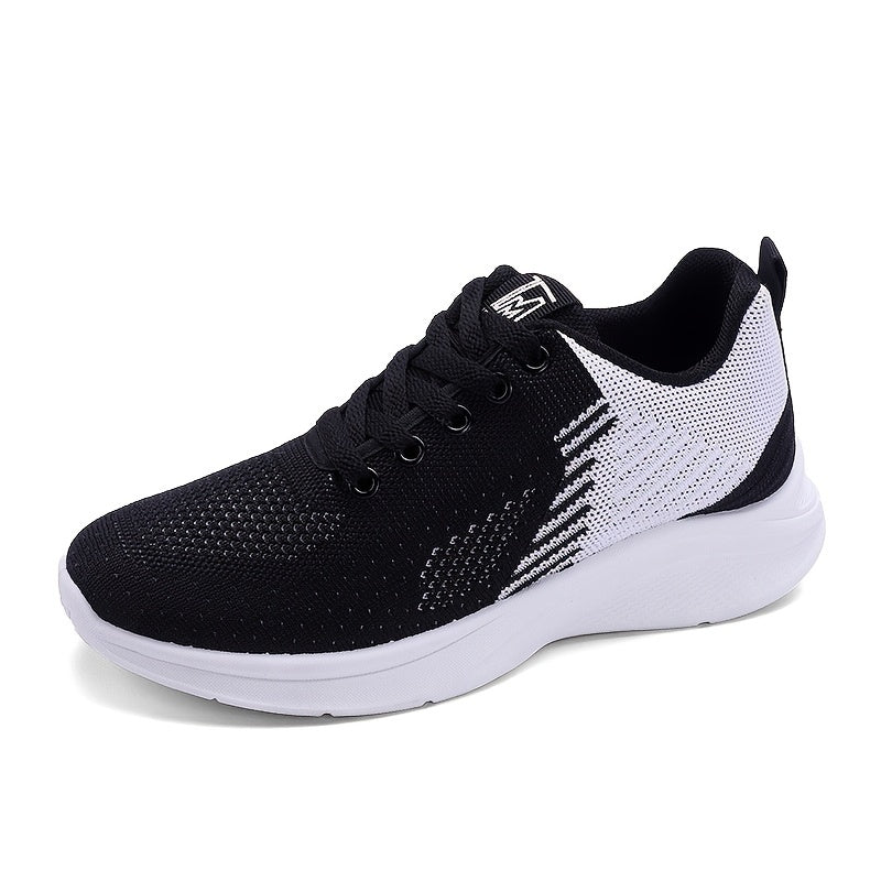 Women's Breathable Knit Sneakers Low Top Round Toe Casual Shoes
