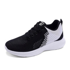 Women's Breathable Knit Sneakers Low Top Round Toe Casual Shoes