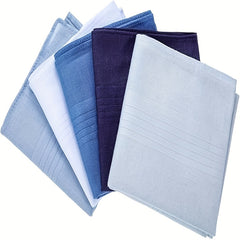 Men's Pocket Handkerchiefs 5pcs Assorted Colors Light Dark Teal Brown