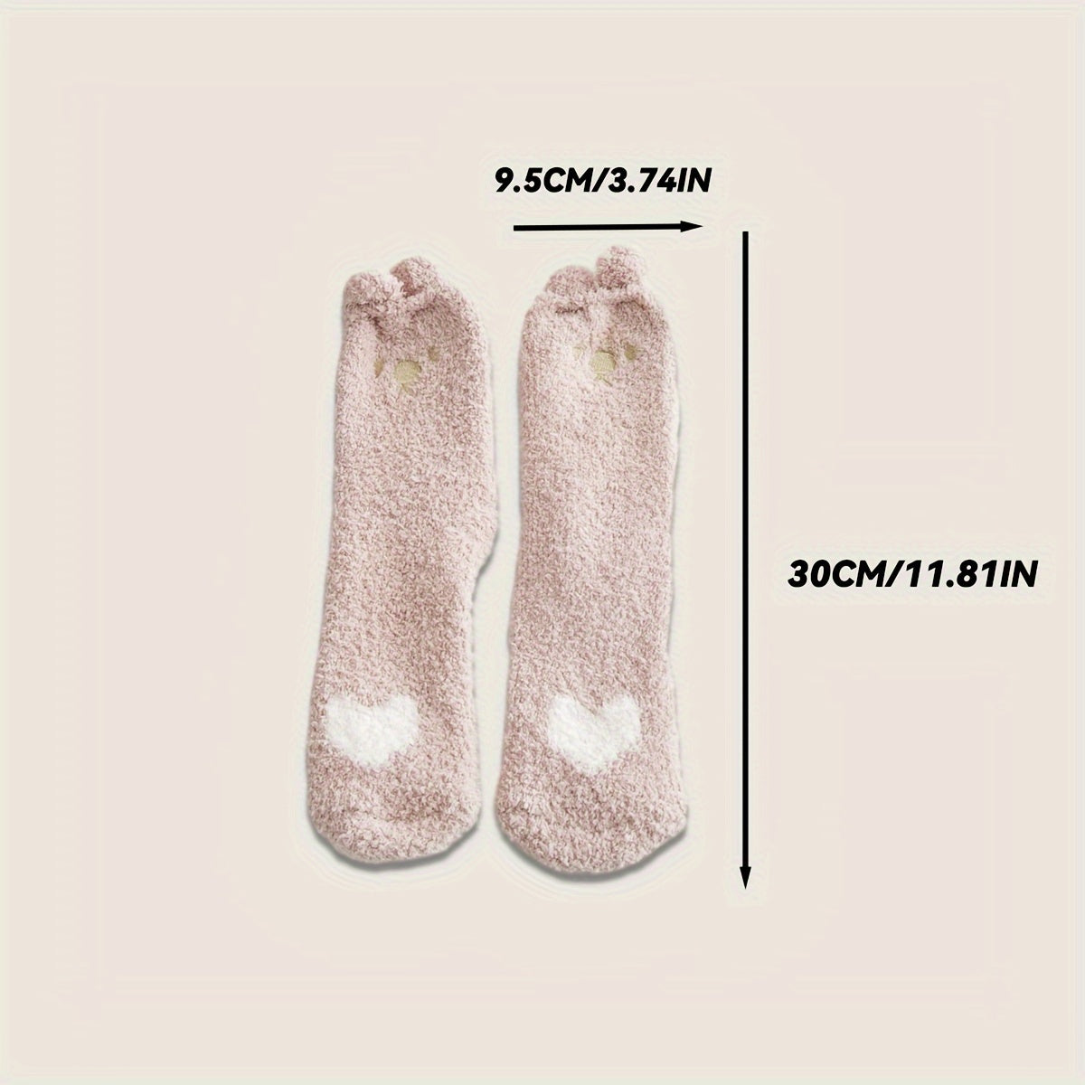 5 Pairs Winter Soft Warm Socks Cozy Fuzzy Socks With Gripper Fluffy Thick
