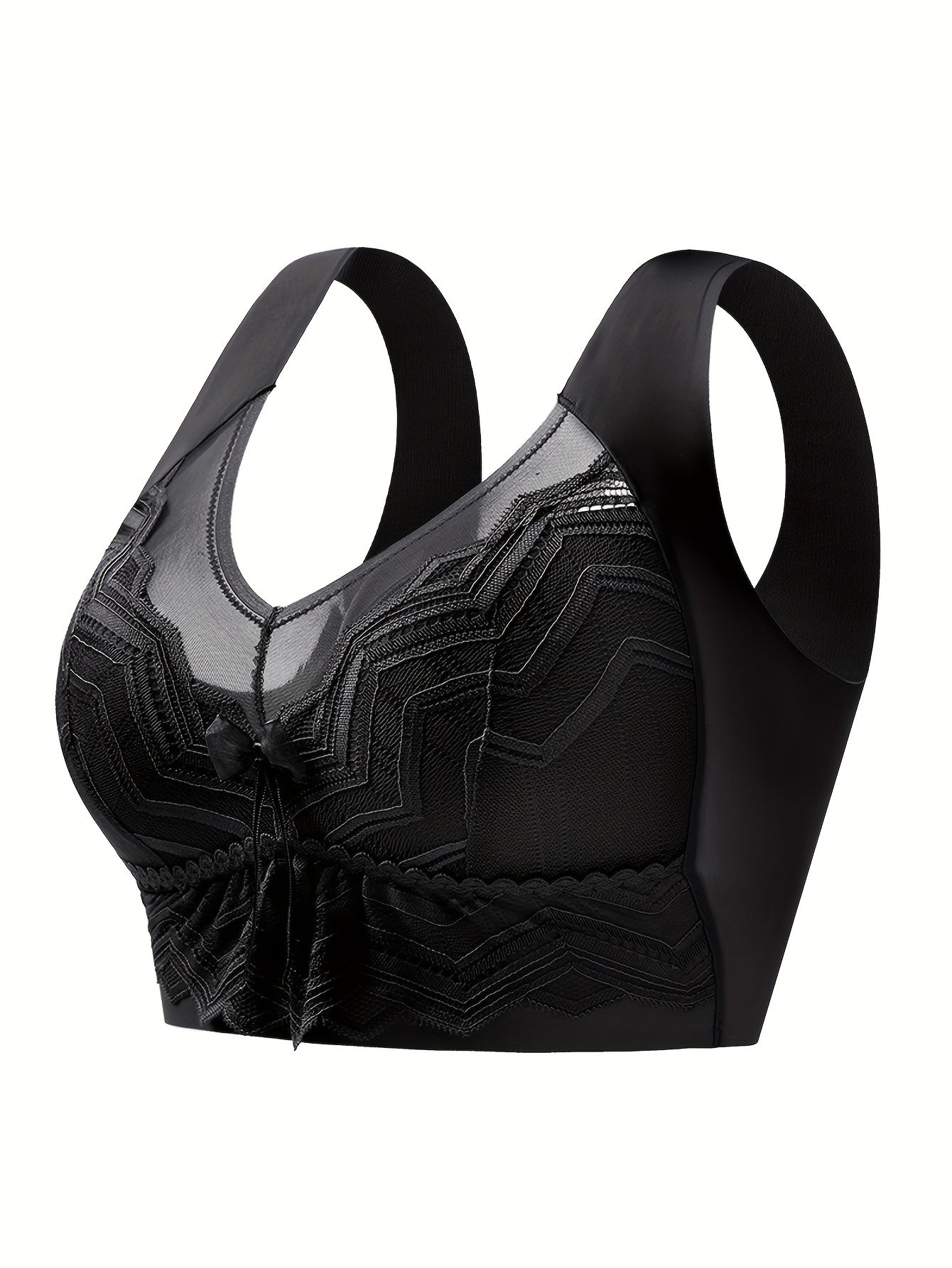 Lace Wireless Bra Wide Straps Comfy & Breathable