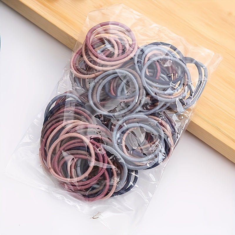 100pcs Girls Hair Tie Ponytail Holders Scrunchies Colorful Accessories