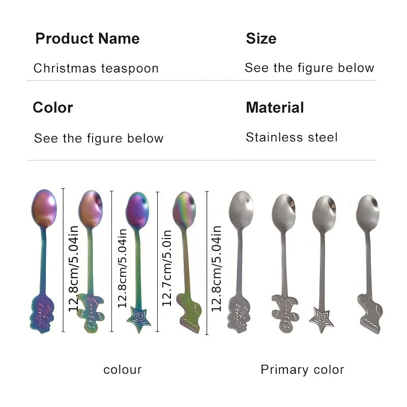 Christmas Spoon Set Stainless Steel Coffee Spoon Fruit Spoon Soup Spoon