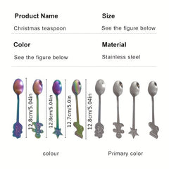 Christmas Spoon Set Stainless Steel Coffee Spoon Fruit Spoon Soup Spoon